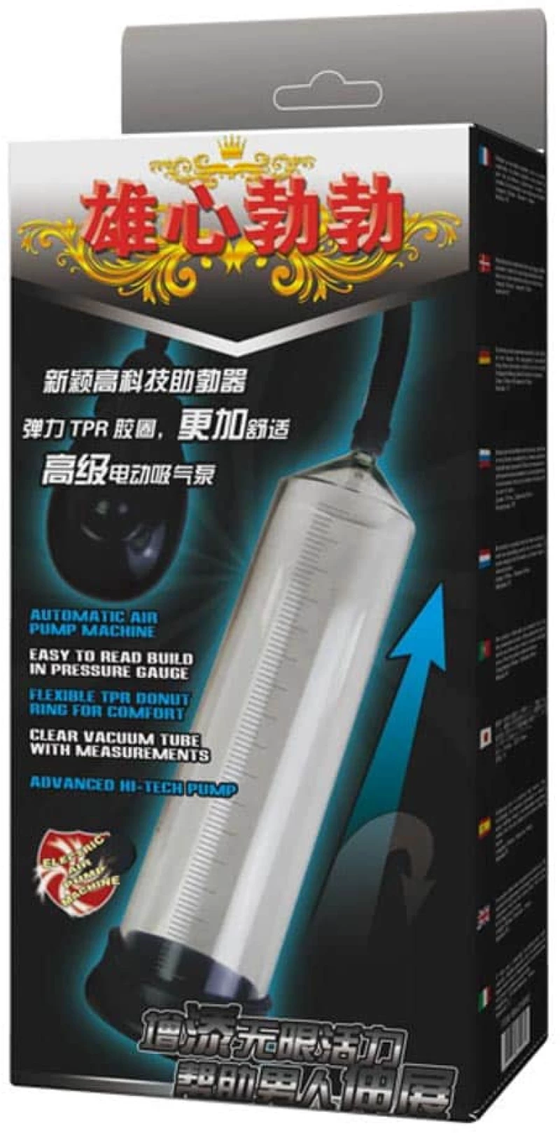 Penis pump, with antomatic air pump machine, 3 AA batteries Material: PC/TPR