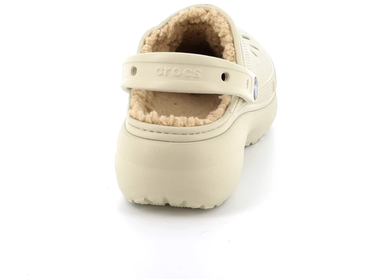 Γυναικείο Σαμπό Crocs Classic Platform Lined Clog W Ανατομικό Χρώματος Μπεζ 207938-2Y2