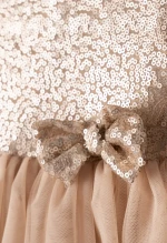 Φόρεμα κοντομάνικο κορίτσι "Party dress" μπεζ (Μπεζ)