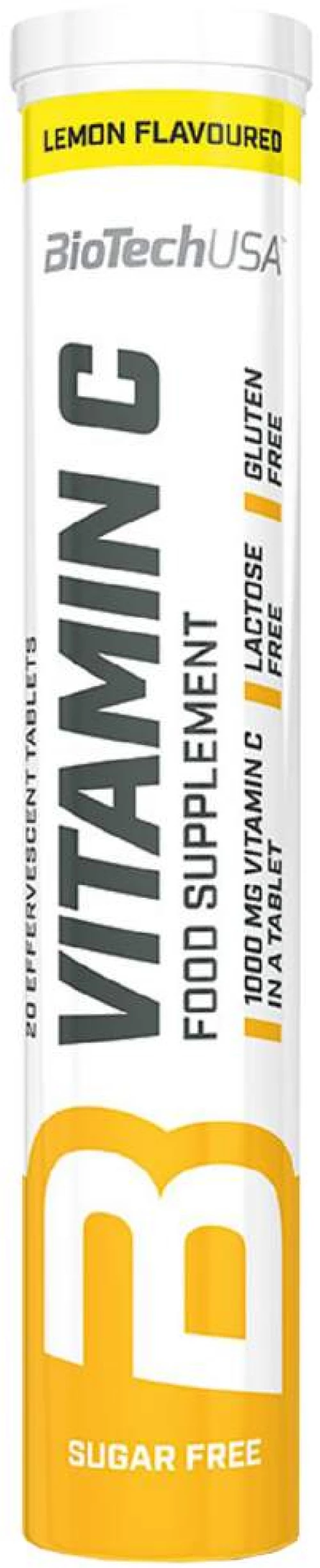 BioTech USA Vitamin C 1000 mg Effervescent [20 Αναβράζοντα δισκία] Λεμόνι
