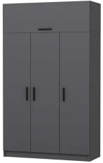 Ντουλάπα Τρίφυλλη Minar 506MNR2413 135x52x235cm Anthracite Τρίφυλλη