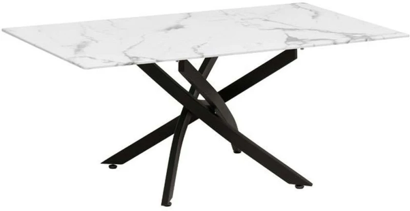 Τραπέζι Σαλονιού 606-223-102 110x60x45cm Marble Effect White-Black
