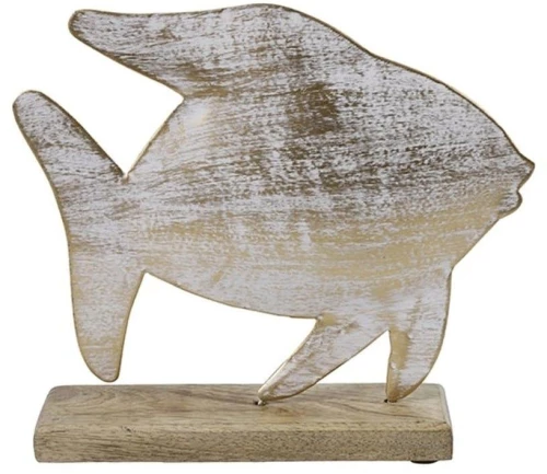 Διακοσμητικό Ψάρι 013.803392 20,5x5x19cm Natural-White Μέταλλο,Ξύλο
