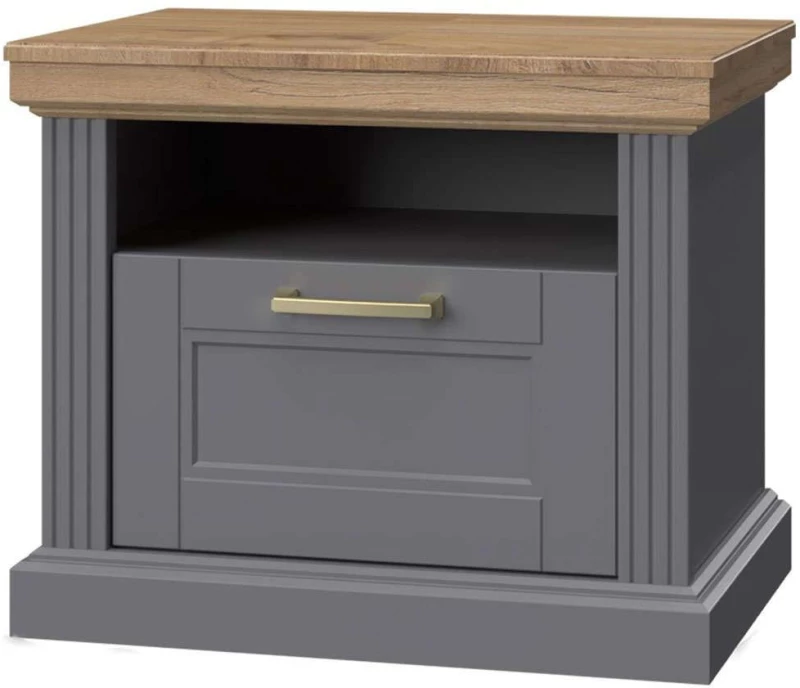 Κομοδίνο Tahoma 1S 162052939 62x43x52cm Anthracite-Oak