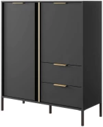 Μπουφές Larry 162604309 103,3x39,5x123,4cm Anthracite-Gold Μοριοσανίδα