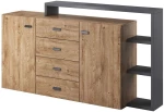 Μπουφές Bron Plus 16822189 180x37x98cm Natural-Anthracite Μοριοσανίδα, Μέταλλο