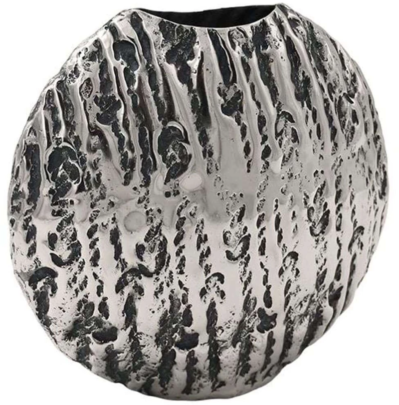 Βάζο Μεταλλικό 941-124-023 24x9x22cm Silver Μέταλλο