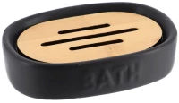 Σαπουνοθήκη 06.6493237 Black-Natural Bamboo,Κεραμικό