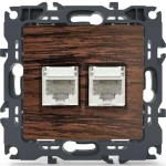 Πρίζα Τηλεφώνου Χωνευτή Prime 1000113106 2xRJ11 CAT3 Wood Effect Brown Aca