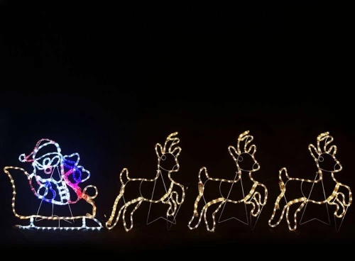 Χριστουγεννιάτικα Λαμπάκια Με Σχήμα Τάρανδος Με Έλκηθρο X085043218 63x57/63x75+150cm 88,2W Multi Aca