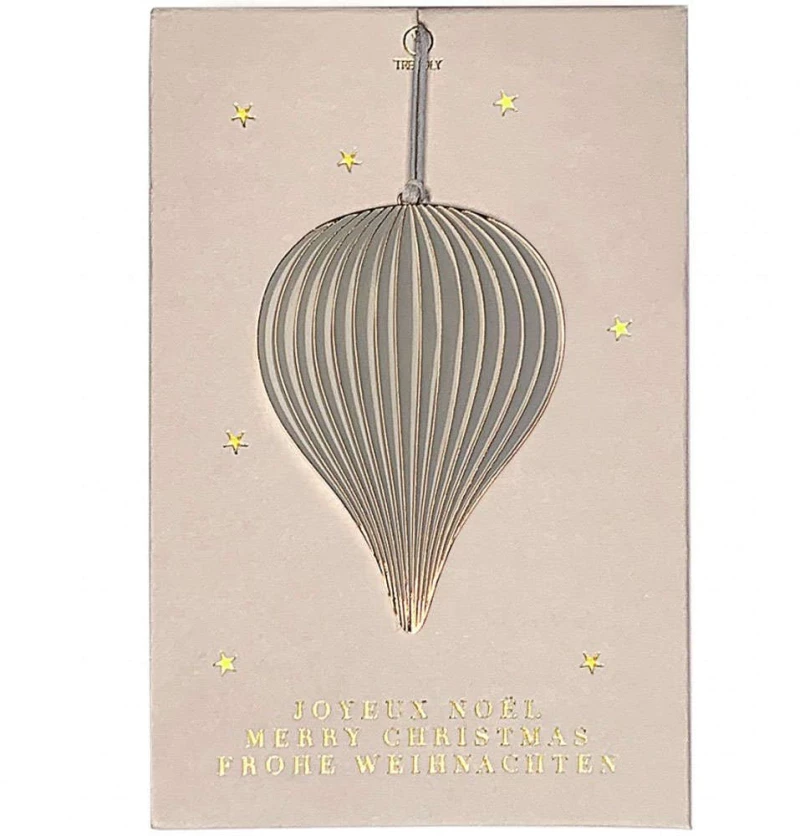 Χριστουγεννιάτικο Στολίδι Grey Raindrop RD0051440 7,5x5,1cm Grey-Gold Raeder