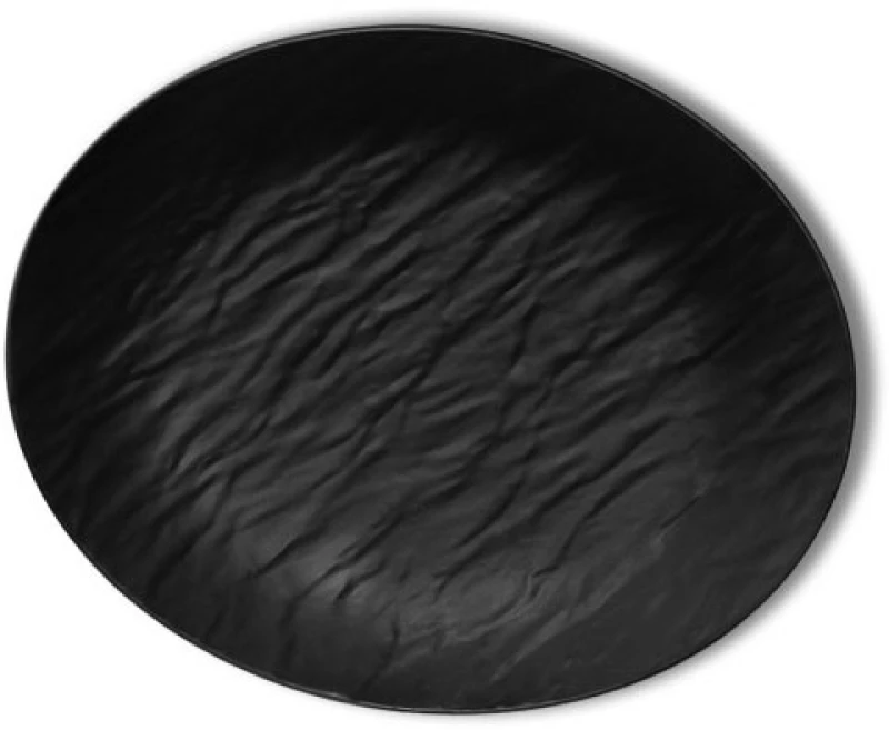 Πιάτο Μελαμίνη Οβάλ Μαύρο Ρηχό Stone 28x22.5cm Viosarp - 5206753046202