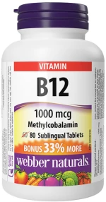 Webber Naturals Vitamin B12 Methylcobalamin 1000 mcg [80 Υπογλώσσια δισκία]