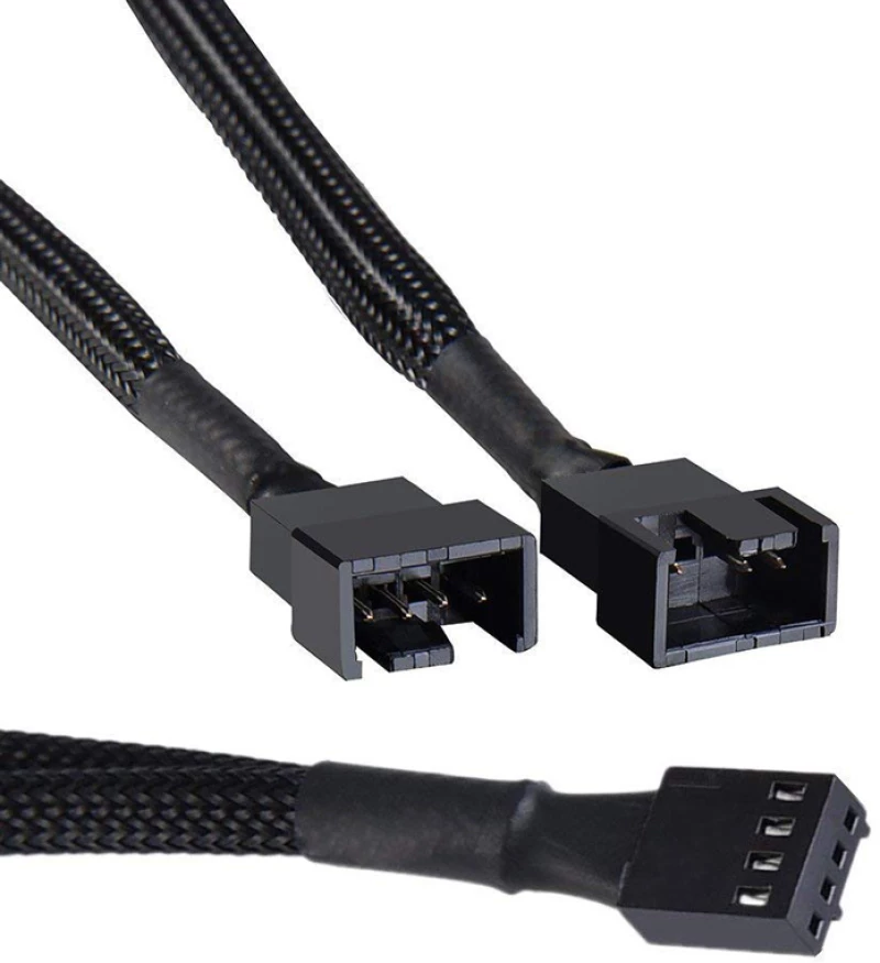 POWERTECH καλώδιο 4-pin pwm σε 2x 4-pin pwm CAB-W048, 0.15m, μαύρο
