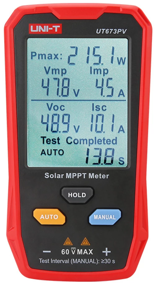 UNI-T tester φωτοβολταϊκών πάνελ UT673PV, 5~800W, 0~35A, 12~60V