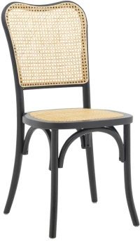 Καρέκλα Zozele pakoworld φυσικό rattan pe-μαύρο toon wood 45x51x88εκ