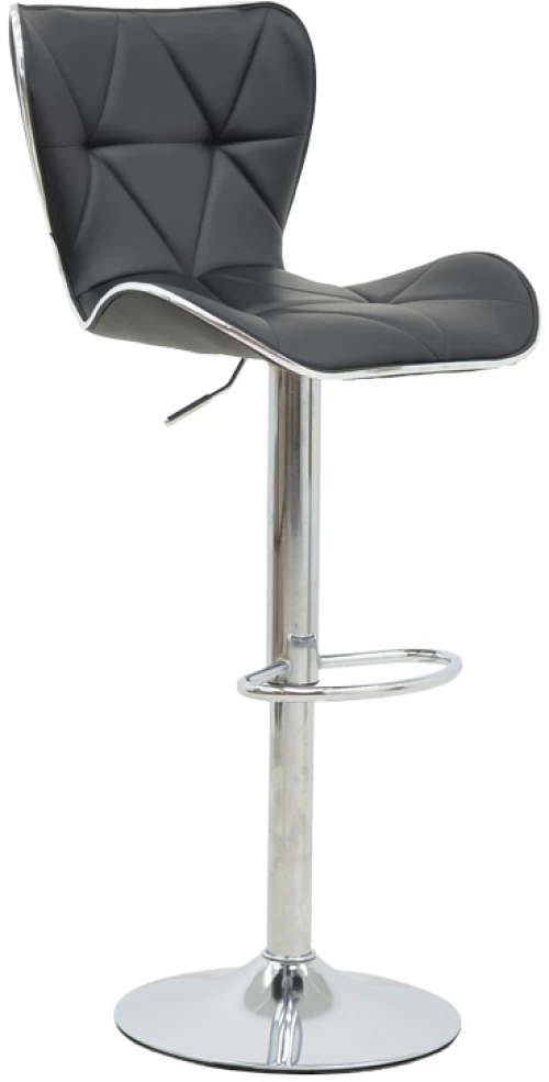 Σκαμπό μπαρ Jorine pakoworld πτυσσόμενο μαύρο pu-βάση χρωμίου 53x44x114εκ