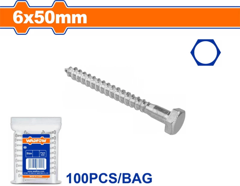WADFOW Στριφώνια γαλβανιζέ 6 Χ 50 100 τεμάχια (WXSK913)