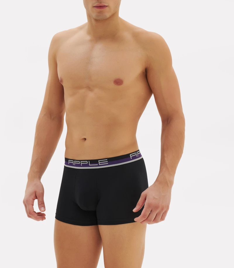 ΑΝΔΡΙΚΟ BOXER APPLE (0110951) - BLACK/MAUVE 90% ΒΑΜΒΑΚΙ