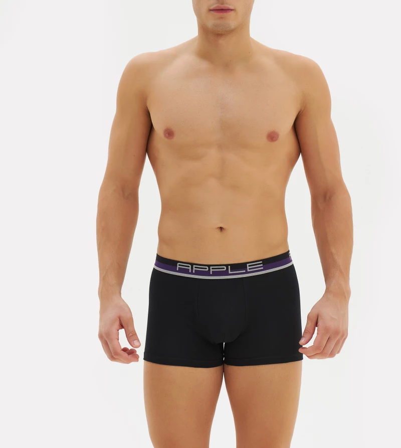ΑΝΔΡΙΚΟ BOXER APPLE (0110951) - BLACK/MAUVE 90% ΒΑΜΒΑΚΙ
