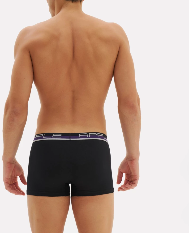 ΑΝΔΡΙΚΟ BOXER APPLE (0110951) - BLACK/MAUVE 90% ΒΑΜΒΑΚΙ