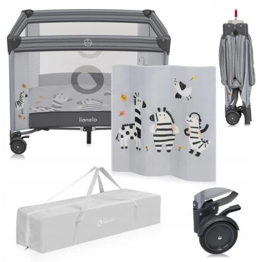 Lionelo Bonnie Παρκοκρέβατο Gray Stone