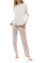 Γυναικεία Πυτζάμα Pink Label - Animal print - Μπεζ - Cotton - Regular Fit