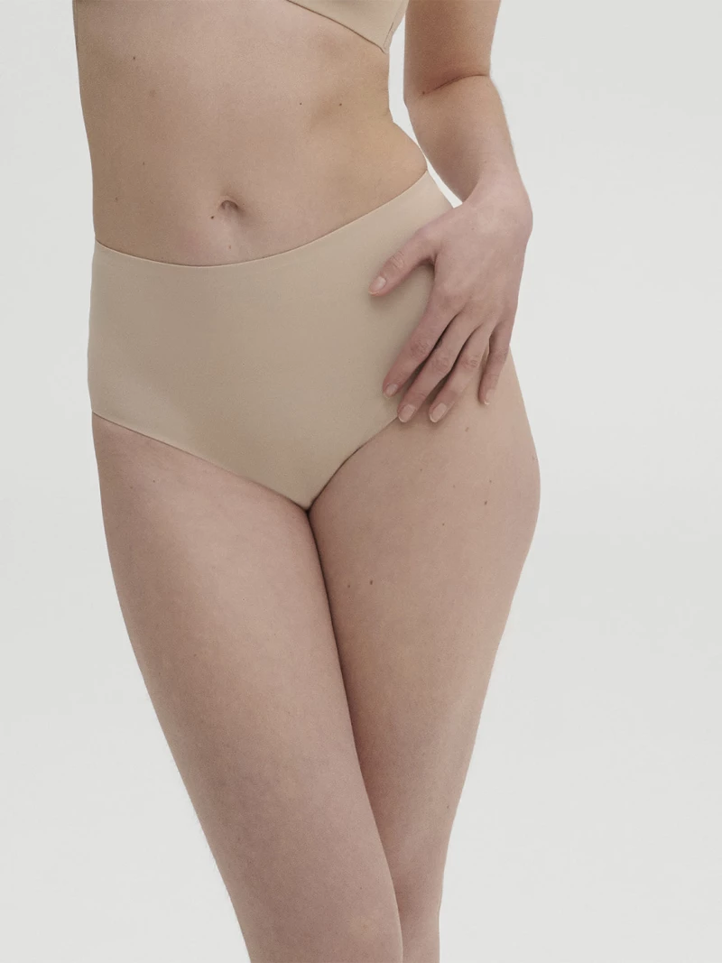 Γυναικείο slip Simone Pérèle - Ψηλόμεσο Brief - Αόρατο - Μπεζ laser cut - Polyamide - Regular Fit