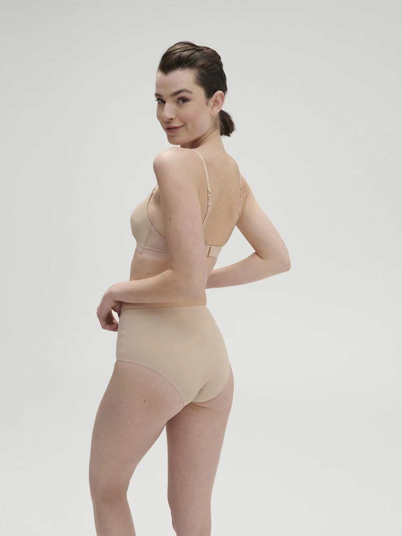 Γυναικείο slip Simone Pérèle - Ψηλόμεσο Brief - Αόρατο - Μπεζ laser cut - Polyamide - Regular Fit