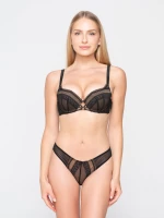 Γυναικείο Σουτιέν Balconette Luna Claire - Μαύρο - Δαντέλα - Cup D - Polyamide - Regular Fit