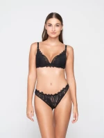 Γυναικείο Σουτιέν  Push-Up Luna Sylvie - Μαύρο - Ζακάρ δαντέλα - Cup B - Polyamide - Regular Fit