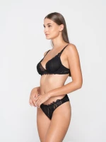 Γυναικείο Σουτιέν  Push-Up Luna Sylvie - Μαύρο - Ζακάρ δαντέλα - Cup B - Polyamide - Regular Fit