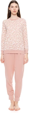 Γυναικεία Πυτζάμα Pink Label - Floral Print - Ροζ - Cotton - Regular Fit