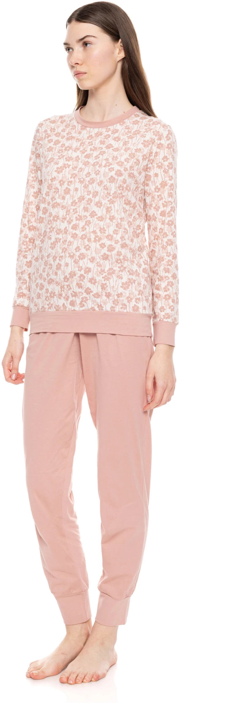 Γυναικεία Πυτζάμα Pink Label - Floral Print - Ροζ - Cotton - Regular Fit