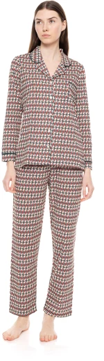 Γυναικεία Πυτζάμα Pink Label - Σεμιζιέ - Γεωμετρικό Print - Cotton - Regular Fit