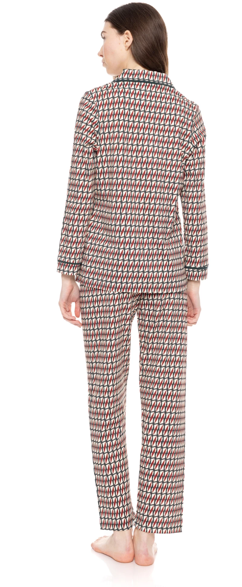 Γυναικεία Πυτζάμα Pink Label - Σεμιζιέ - Γεωμετρικό Print - Cotton - Regular Fit