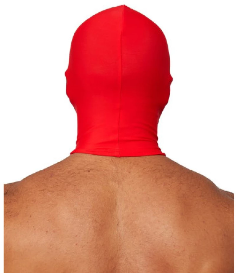 NAUGHTY TOYS Red spandex hood with no holes MEDIUM-LARGE