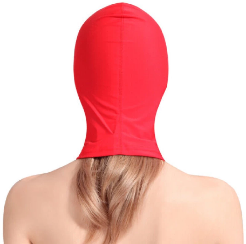 NAUGHTY TOYS Red spandex hood with no holes MEDIUM-LARGE