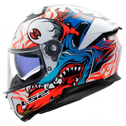 LS2 FF808 Stream II Inferno Gloss White/Blue