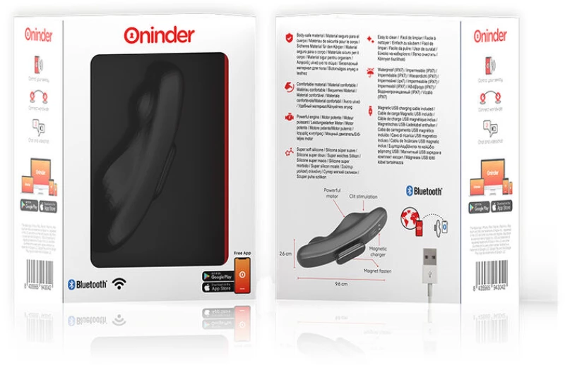 ONINDER - MANILA PANTY RECHARGEABLE VIBRATOR 9 SPEED 9.6 CM X 2.6 CM - FREE APP