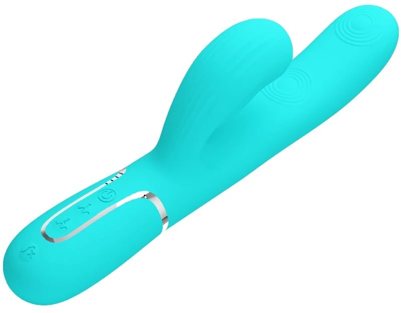 PRETTY LOVE - PERLITA MULTIFUNCTION 3 IN 1 G-SPOT VIBRATOR AQUA GREEN