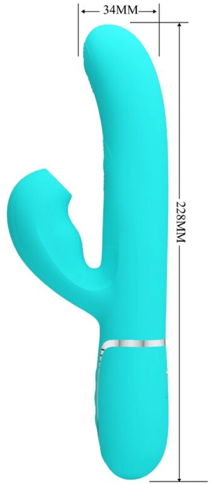 PRETTY LOVE - PERLITA MULTIFUNCTION 3 IN 1 G-SPOT VIBRATOR AQUA GREEN