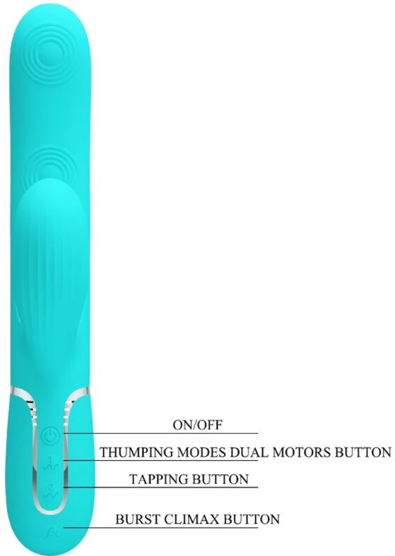 PRETTY LOVE - PERLITA MULTIFUNCTION 3 IN 1 G-SPOT VIBRATOR AQUA GREEN