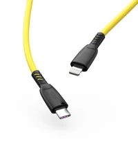 XO NB-Q246A SULUO SERIES ΚΑΛΩΔΙΟ ΦΟΡΤΙΣΗΣ ΣΙΛΙΚΟΝΗΣ PD TYPE-C ΣΕ LIGHTNING, 1m, 27W, ΚΙΤΡΙΝΟ