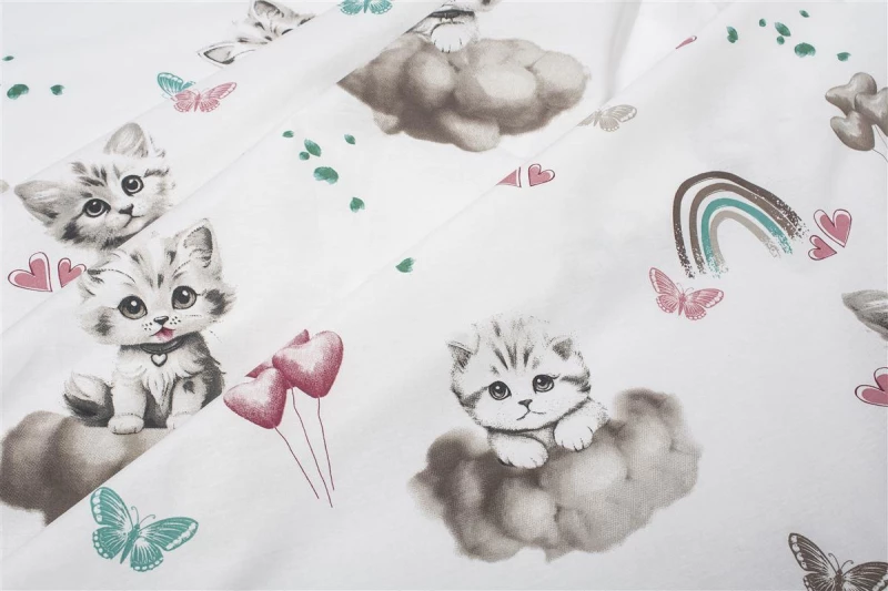 Σεντονάκι Λίκνου bebe Kitten 560 80X110 Petrol 100%  Cotton