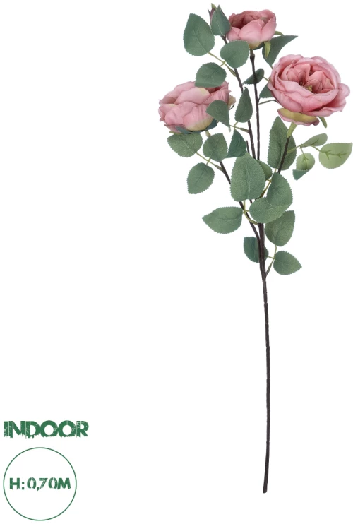 GloboStar® Artificial Garden HOT PINK CLIMBING ROSE BRANCH 21185 Τεχνητό Διακοσμητικό Κλαδί Τριαντάφυλλο Έντονο Ροζ Y70cm