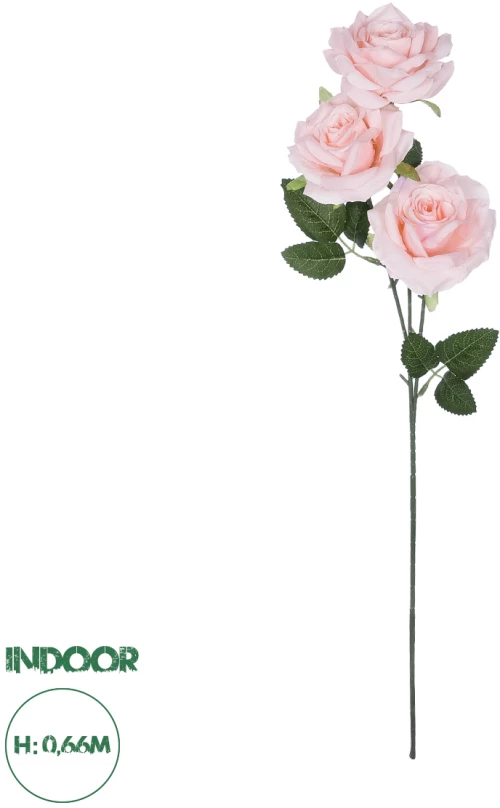 GloboStar® Artificial Garden LIGHT PINK  CLIMBING ROSE BRANCH 21193 Τεχνητό Διακοσμητικό Κλαδί Τριαντάφυλλο Ανοιχτό Ροζ Y66cm