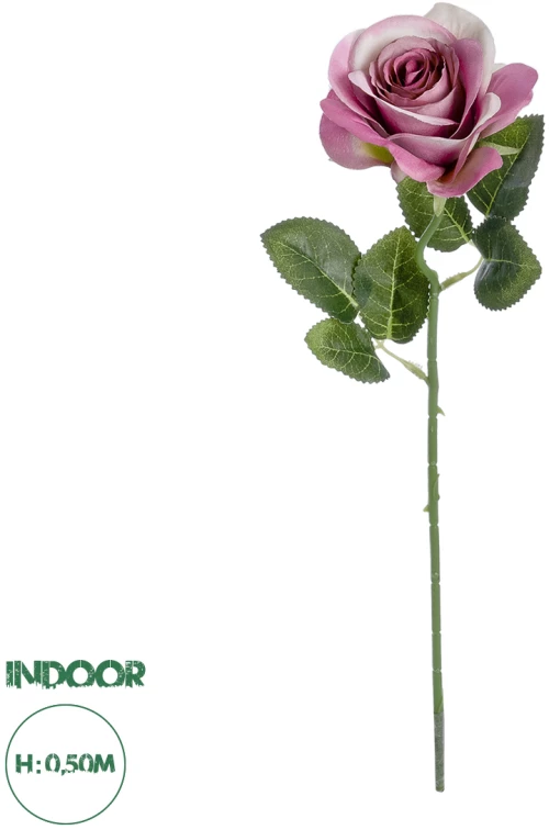 GloboStar® Artificial Garden  PINK ROSE BRANCH 21136 Τεχνητό Διακοσμητικό Κλαδί ΡοζΤριαντάφυλλο Y50cm