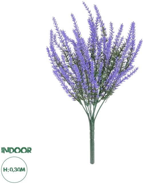 GloboStar® Artificial Garden  LAVENDER BRANCH 21062 Διακοσμητικό Κλαδί Λεβάντας σετ 2 τεμάχια Φ15 x Υ30cm