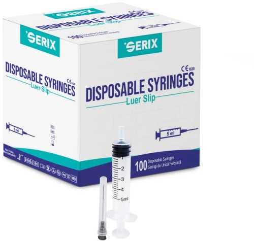 Κιβώτιο με 24 Συσκευασίες των 100 με Σύριγγες με Βελόνα Serix 5ml 22G X 1¼ Luer-Slip (2400 Τεμάχια)